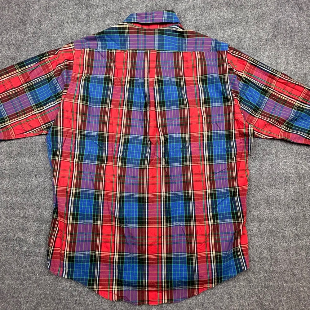 VTG Chaps Ralph Lauren Shirt Mens XL Multi Plaid Button Down Long Sleeve 80s 90s - Picture 3 of 11
